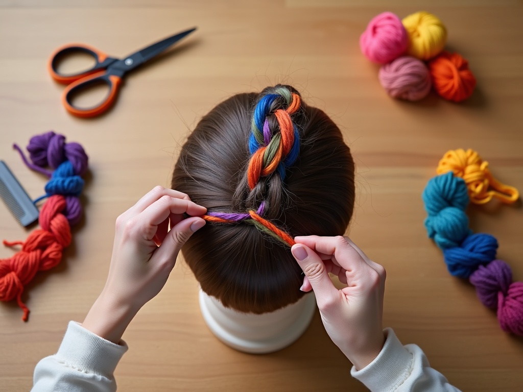 Yarn Braids: A Creative and Cozy Weekend Hairstyle Project detail image
