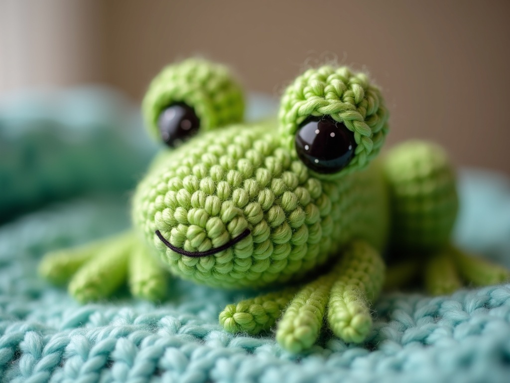 Craft a Cute Companion with This Free Crochet Frog Pattern detail image