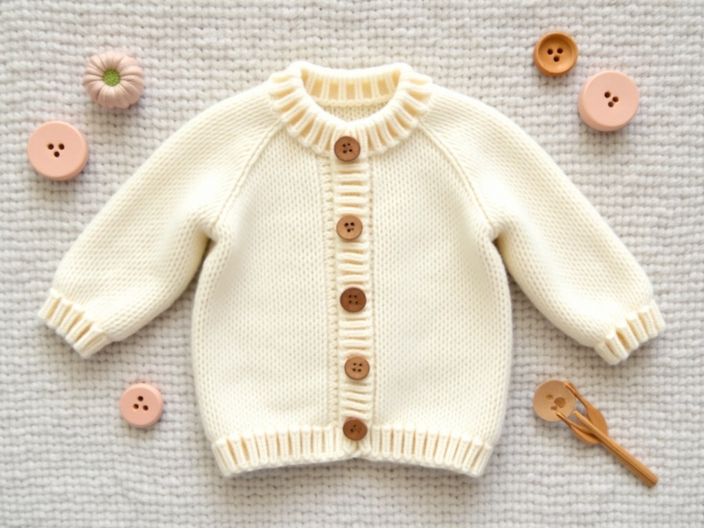 baby cardigan knitting pattern free - Cozy Weekend Project: Knit a Free Baby Cardigan Pattern detail image