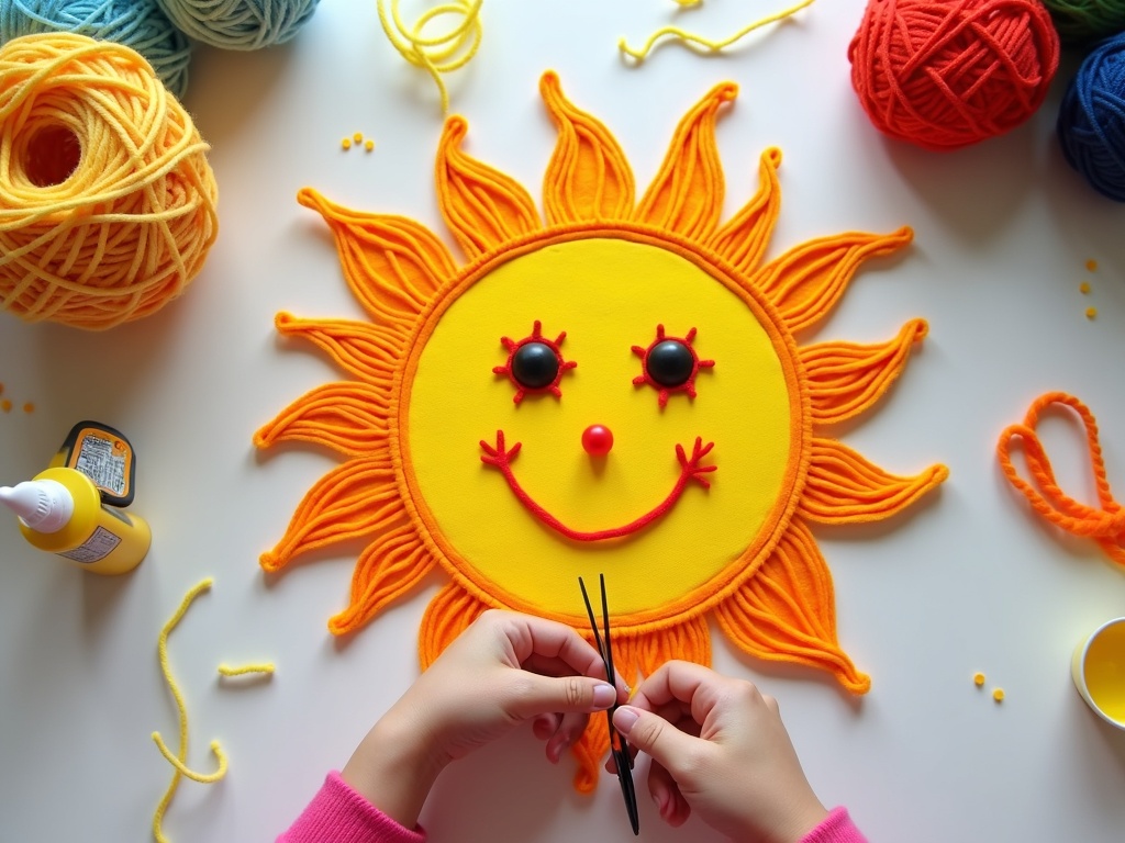 Yarn Painting: A Colorful Weekend Craft for Kids and Families detail image