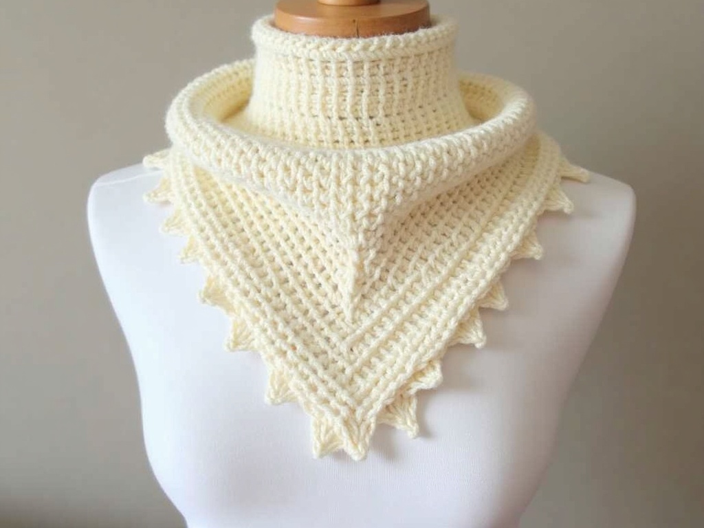 crochet bandana - Weekend DIY: How to Crochet a Stylish Bandana in One Afternoon detail image